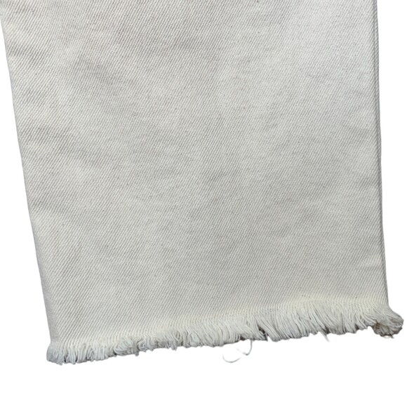 Free People We The Free High Rise Straight Leg Jeans 28 Cream White Frayed Hem - Picture 8 of 8